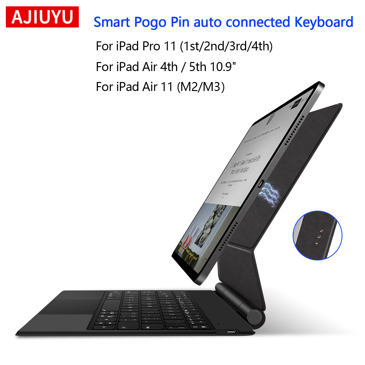 Magnetic Case Smart - Magnetische Docking Pogo Pin Toetsenbord Voor