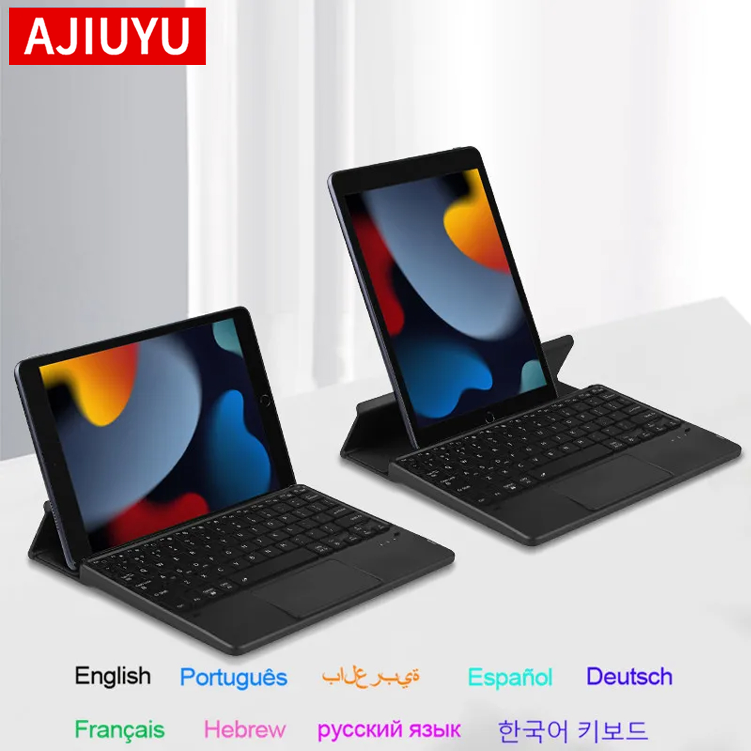 Accessories For Android Tablet - AJIUYU Opvouwbaar Bluetooth-toetsenbord Touchpad-toetsenbord met achtergrondverlichting