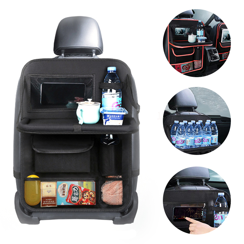 Tablet Accessories Bag - Opvouwbare autostoelorganizer met lade Tablethouder Multi-pocket