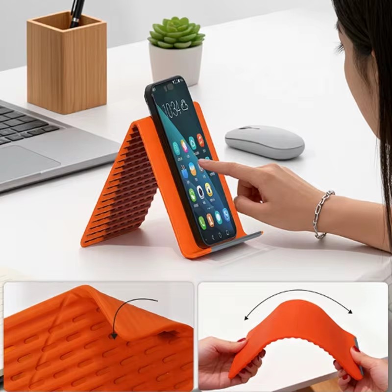 Laptop Tablet Accessories - Flexibele opvouwbare siliconen telefoonhouder, draagbare verstelbare