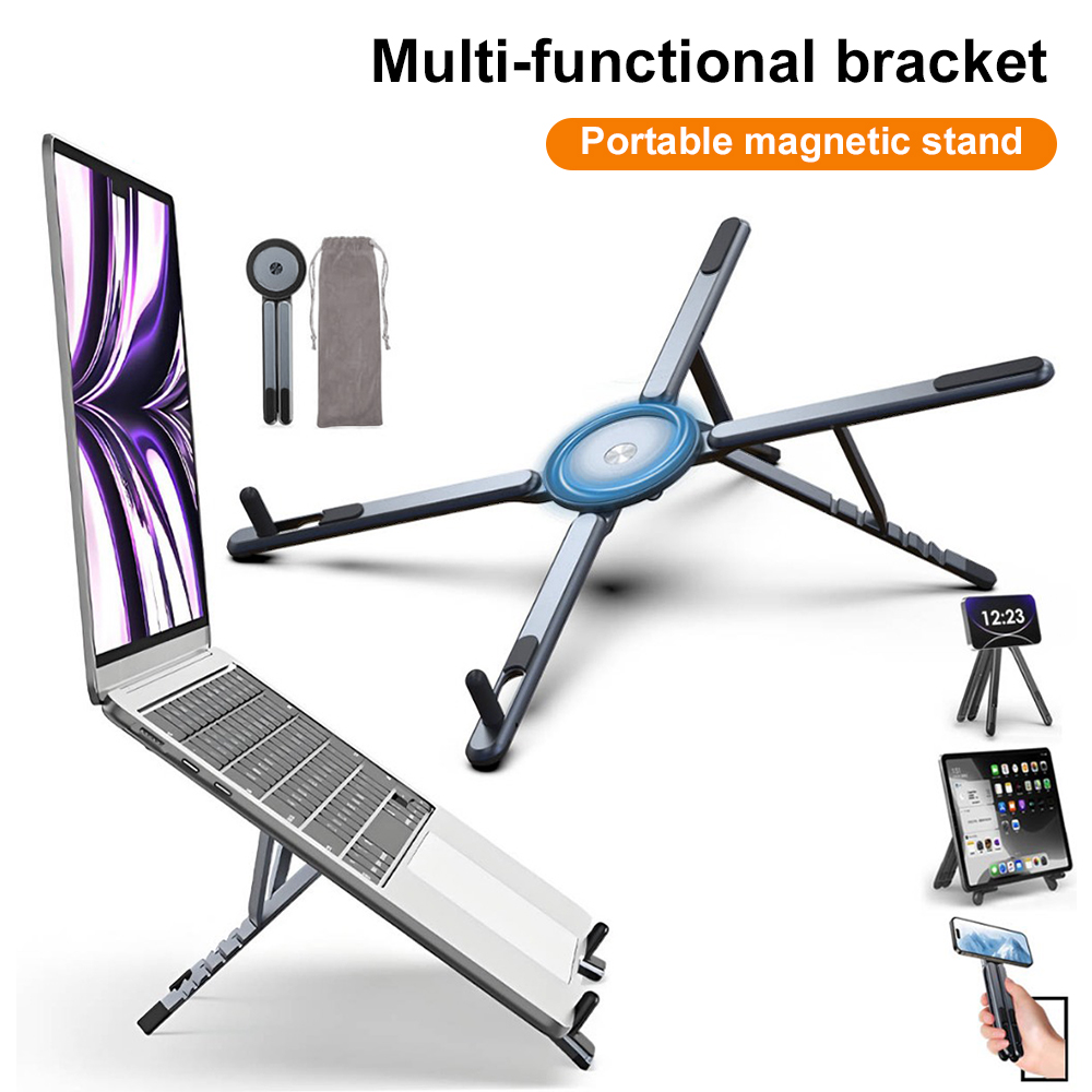 Laptop Tablet Accessories - Draagbare magnetische telefoonhouder & selfie stick