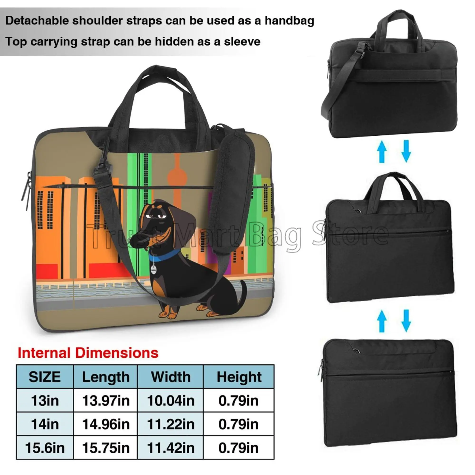 Schattige Teckelprint Laptop D - Tablet Accessories Bag recensie en prijs