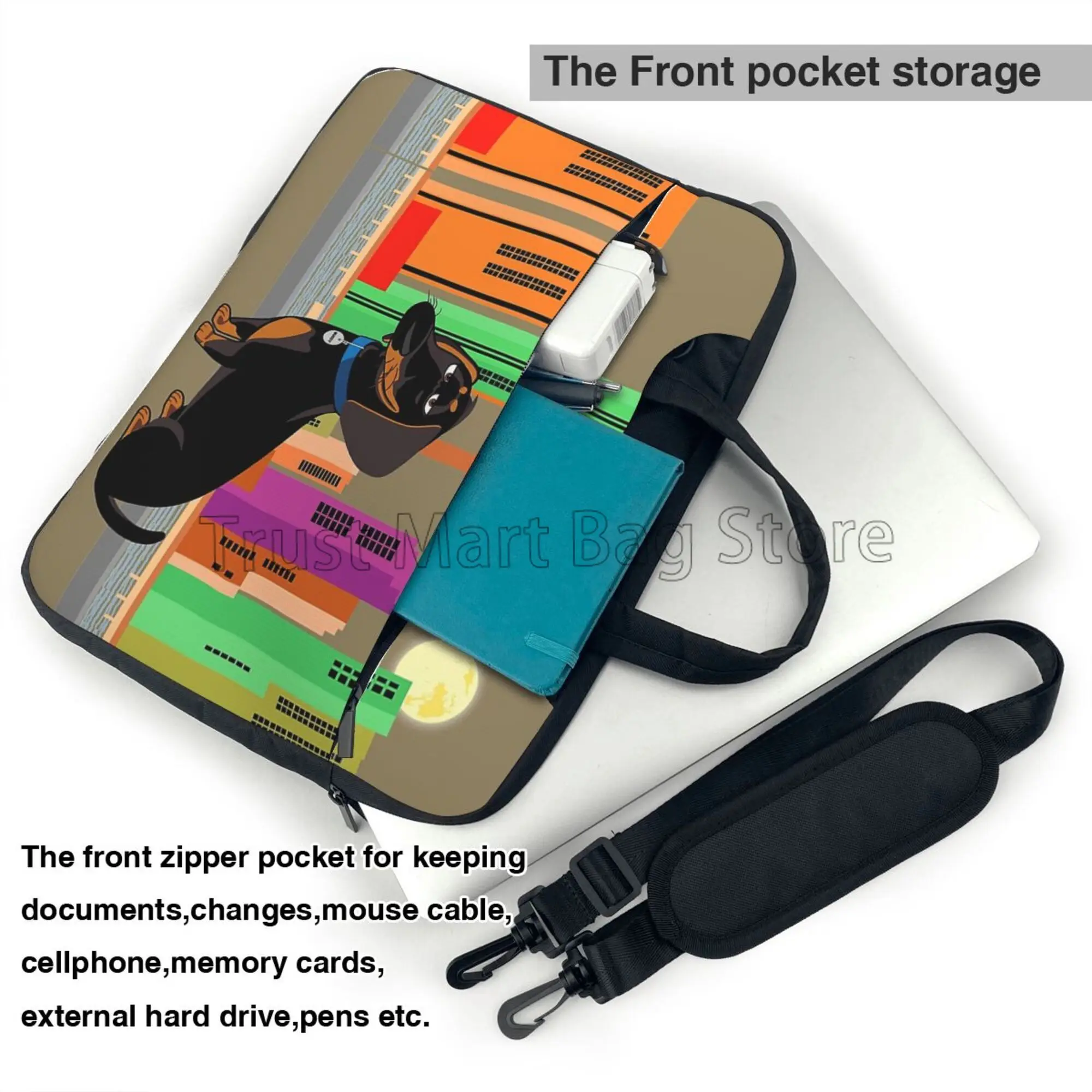 Schattige Teckelprint Laptop D - Tablet Accessories Bag recensie en prijs