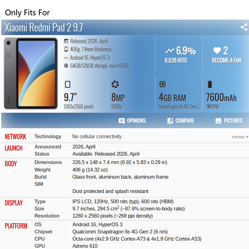 Hoesje voor Redmi Pad 2 9.7 me - Redmi Tablet Accessories recensie en prijs