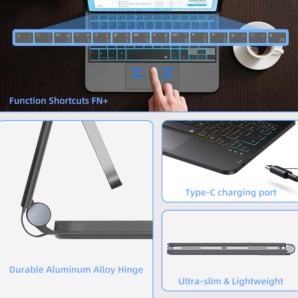 Draadloos verlicht toetsenbord - Tablet Keyboard Case recensie en prijs