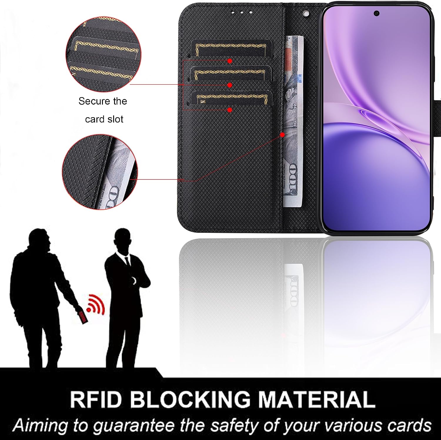 Effen lederen flip-portemonnee - Magnetic Case Smart recensie en prijs