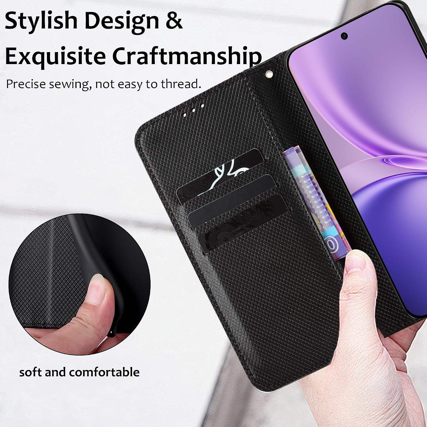 Effen lederen flip-portemonnee - Magnetic Case Smart recensie en prijs