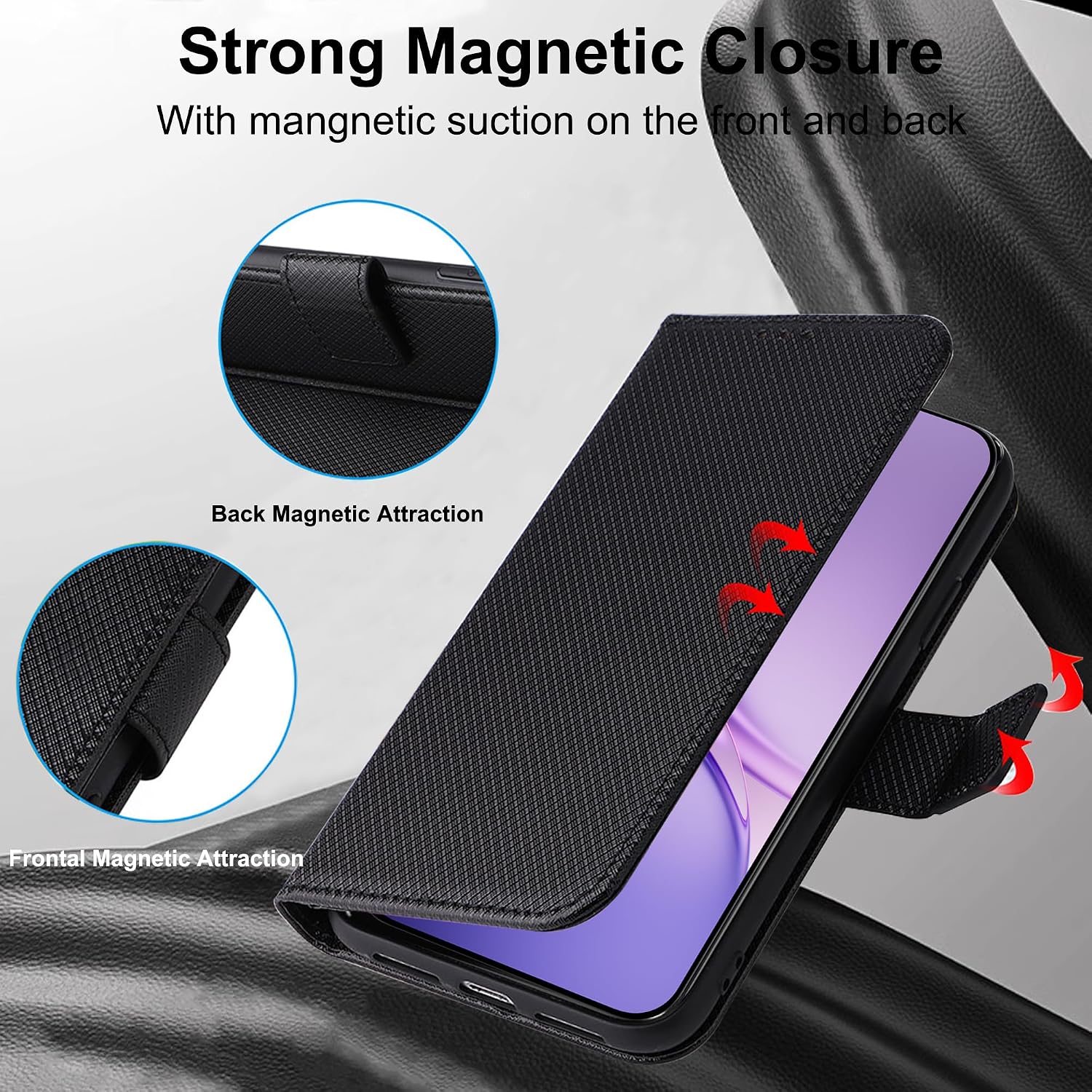 Effen lederen flip-portemonnee - Magnetic Case Smart recensie en prijs
